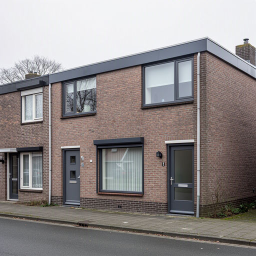 Twee-onder-een-kapwoning Kerkrade met antraciet kunststof kozijnen