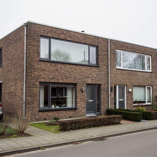 Twee-onder-een-kapwoning in Beek voorzien van crèmekleurige kunststof kozijnen