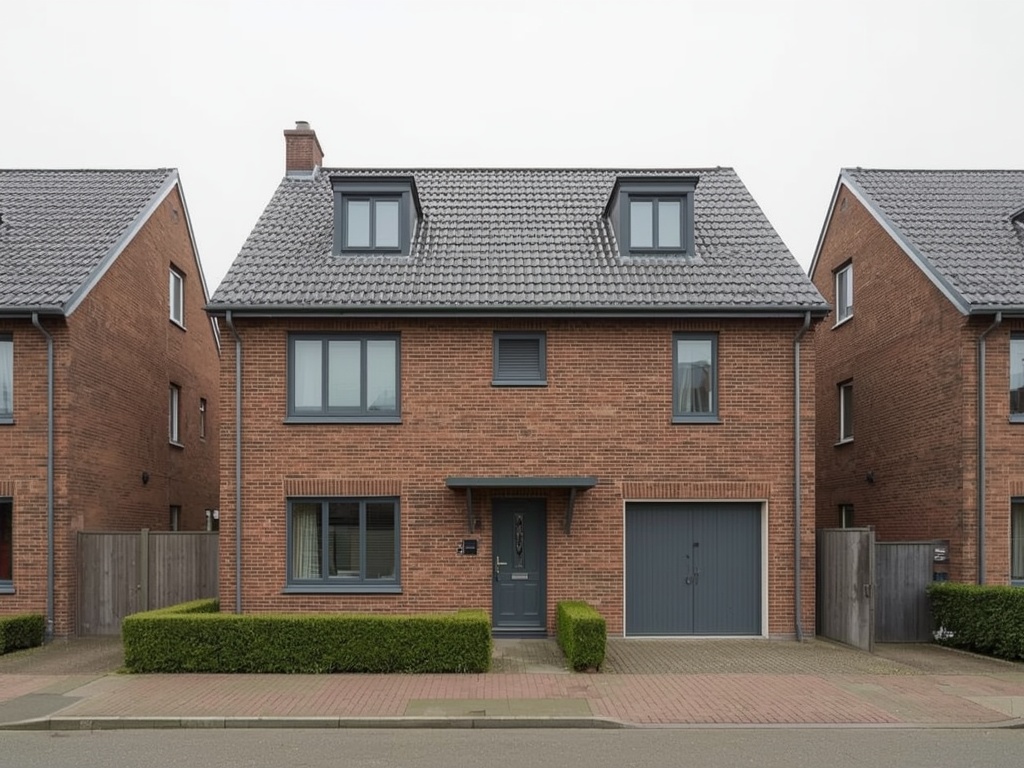 Twee-onder-een-kapwoning Geleen Kluis met antraciet kunststof kozijnen
