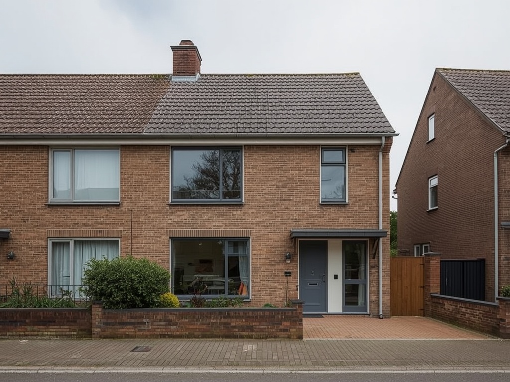 Twee-onder-een-kapwoning in de wijk Blauwdorp in Maastricht met stijlvolle antraciet kunststof kozijnen