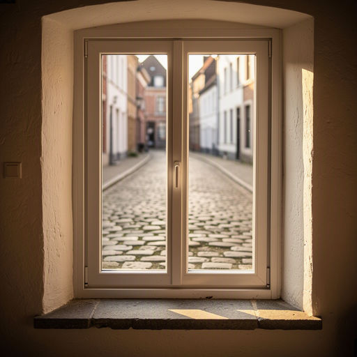 Interieur van een Maastrichts koopmanshuis met een helder uitzicht door de nieuwe kozijnen op de historische Rechtstraat