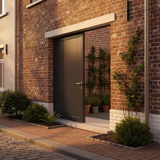 Monteur zet een kunststof achterdeur vast bij een woning in Maastricht
