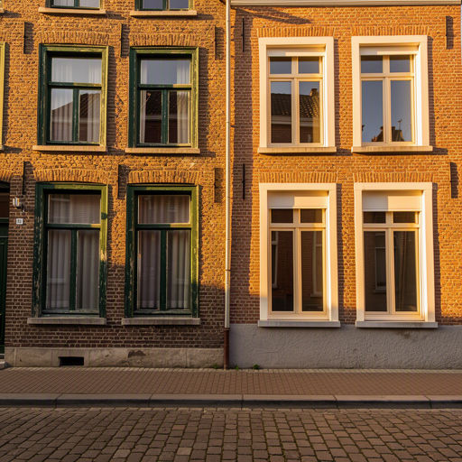 Monteur plaatst kunststof kozijnen bij een woning in Maastricht