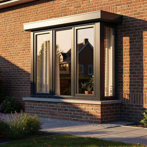 Antraciet kunststof kozijnen aan een gerenoveerde woning
