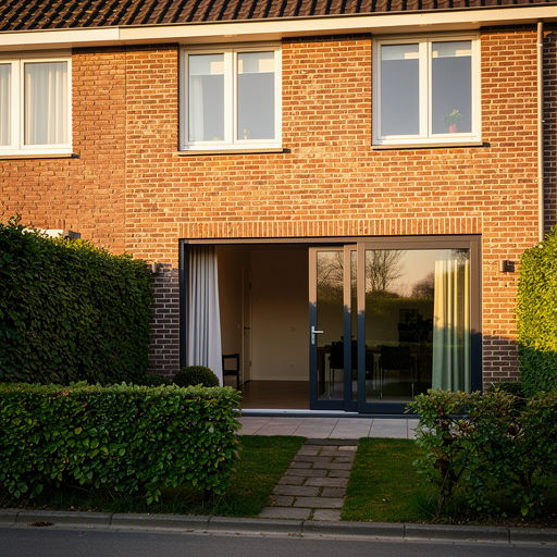 Kunststof schuifpui aan de achtergevel van een woning in Maastricht